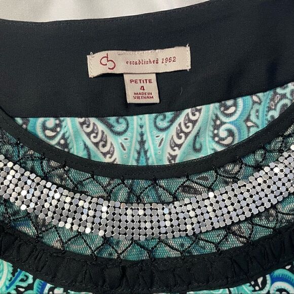 Established 1962 Women’s blue patterned dress Size 4 Petite - Picture 9 of 11